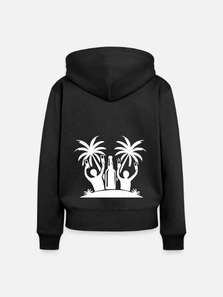 Insel Party Feiern Bier - Frauen Premium Bio Zip Hoodie - Schwarz