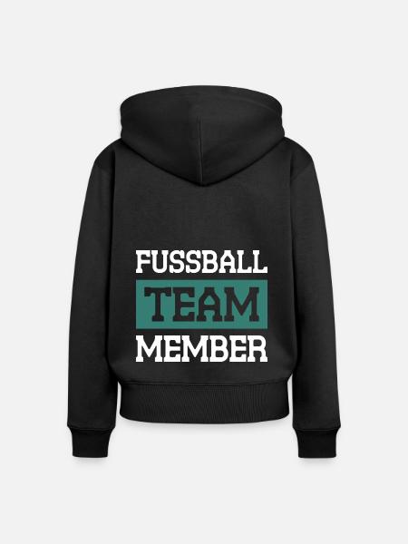 Fussball Team - Frauen Premium Bio Zip Hoodie - Schwarz