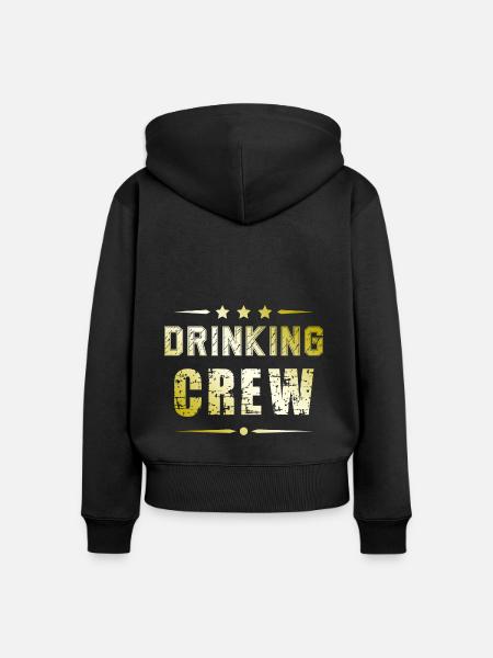 Drinking Crew - Frauen Premium Bio Zip Hoodie - Schwarz