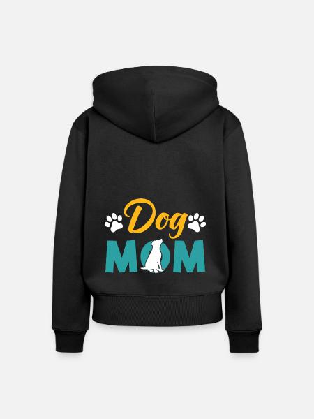 hunde mama - Frauen Premium Bio Zip Hoodie - Schwarz