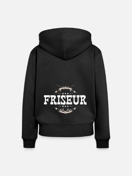 Friseur Beruf - Frauen Premium Bio Zip Hoodie - Schwarz