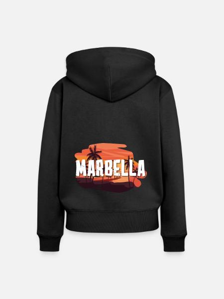 Marbella - Frauen Premium Bio Zip Hoodie - Schwarz