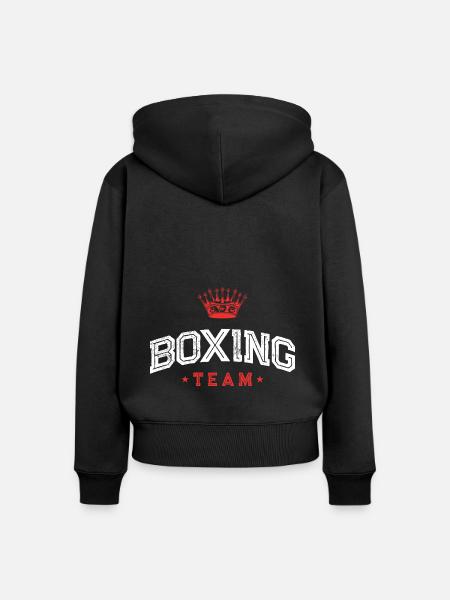 Boxing Team Boxer - Frauen Premium Bio Zip Hoodie - Schwarz