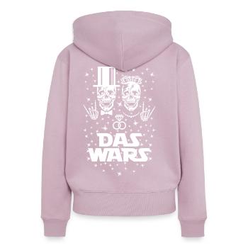 05 Skulls DAS WARS Braut Bräutigam Eheringe - Frauen Premium Bio Zip Hoodie - Altrosa - Hinten - Julia (174cm)