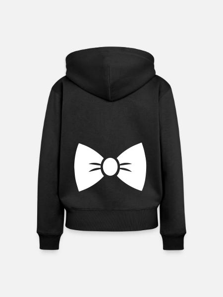 Bow Tie Gentleman - Frauen Premium Bio Zip Hoodie - Schwarz
