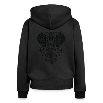 Être fort. - Sweat à capuche zippé Premium bio Femme - noir - Dos - Julia (174cm)