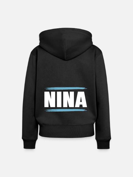 Nina - Frauen Premium Bio Zip Hoodie - Schwarz