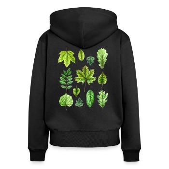 Leaves, foliage, tree leaves, foliage - Women's Premium Organic Zip Hoodie - black - Back - Julia (174cm)