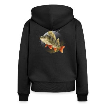 Perch fishing - Women's Premium Organic Zip Hoodie - black - Back - Julia (174cm)