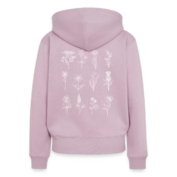 Wildblumen - Frauen Premium Bio Zip Hoodie - Altrosa - Hinten - Julia (174cm)