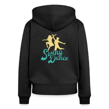 Swing Dance - Frauen Premium Bio Zip Hoodie - Schwarz - Hinten - Julia (174cm)