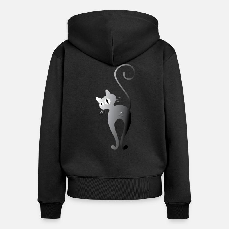 Kat Kat Katte Kat Ven Kat Kitty - Premium økologisk hoodie med lynlås til kvinder - sort