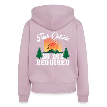 Penser à l’extérieur Aucune case requise - Randonnée en plein air - Sweat à capuche zippé Premium bio Femme - rose poudré - Dos - Julia (174cm)