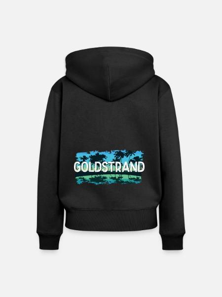 Goldstrand - Frauen Premium Bio Zip Hoodie - Schwarz
