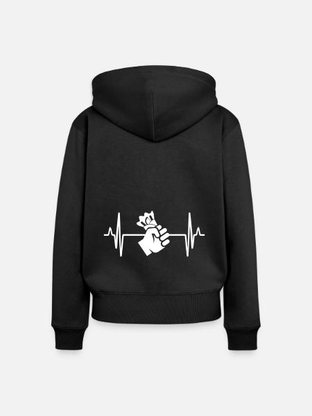 Spieß grill Puls - Frauen Premium Bio Zip Hoodie - Schwarz