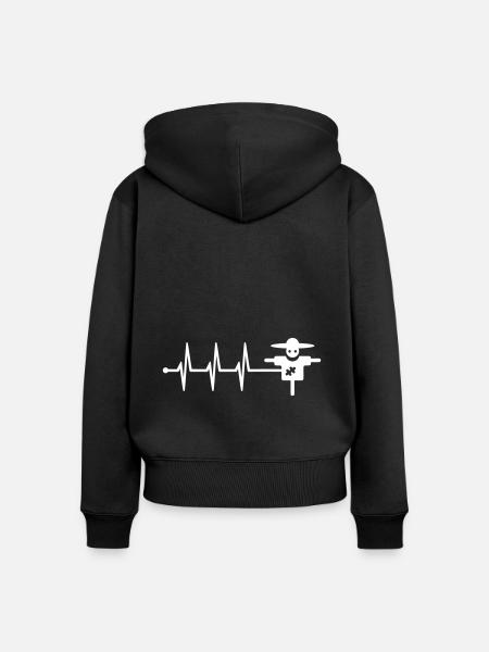 Vogelscheuche Puls - Frauen Premium Bio Zip Hoodie - Schwarz