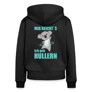 Koalas die hullern Sport süßer Koala lustig - Frauen Premium Bio Zip Hoodie - Schwarz - Hinten - Julia (174cm)
