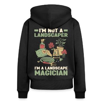 Landschaftsbau Landschaftsgärtner Gärtner Geschenk - Frauen Premium Bio Zip Hoodie - Schwarz - Hinten - Julia (174cm)