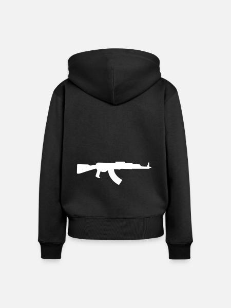 Gewehr icon symbol - Frauen Premium Bio Zip Hoodie - Schwarz