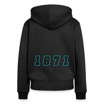 1971 Jahr Zahl - Frauen Premium Bio Zip Hoodie - Schwarz - Hinten - Julia (174cm)