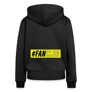 Fan Club Verein - Frauen Premium Bio Zip Hoodie - Schwarz - Hinten - Julia (174cm)