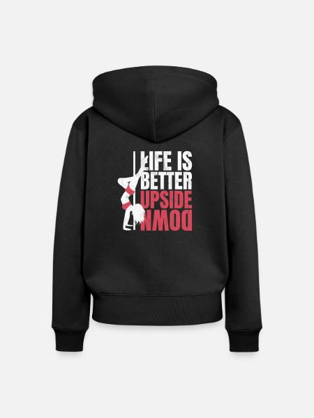 Dance Pole Fitness Geschenk - Frauen Premium Bio Zip Hoodie - Schwarz