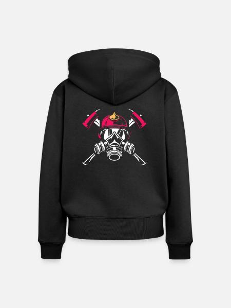 Feuerwehrfrau - Frauen Premium Bio Zip Hoodie - Schwarz