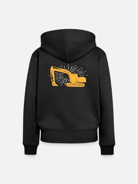Baggerfahrer - Frauen Premium Bio Zip Hoodie - Schwarz