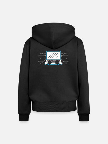 Computer - Frauen Premium Bio Zip Hoodie - Schwarz