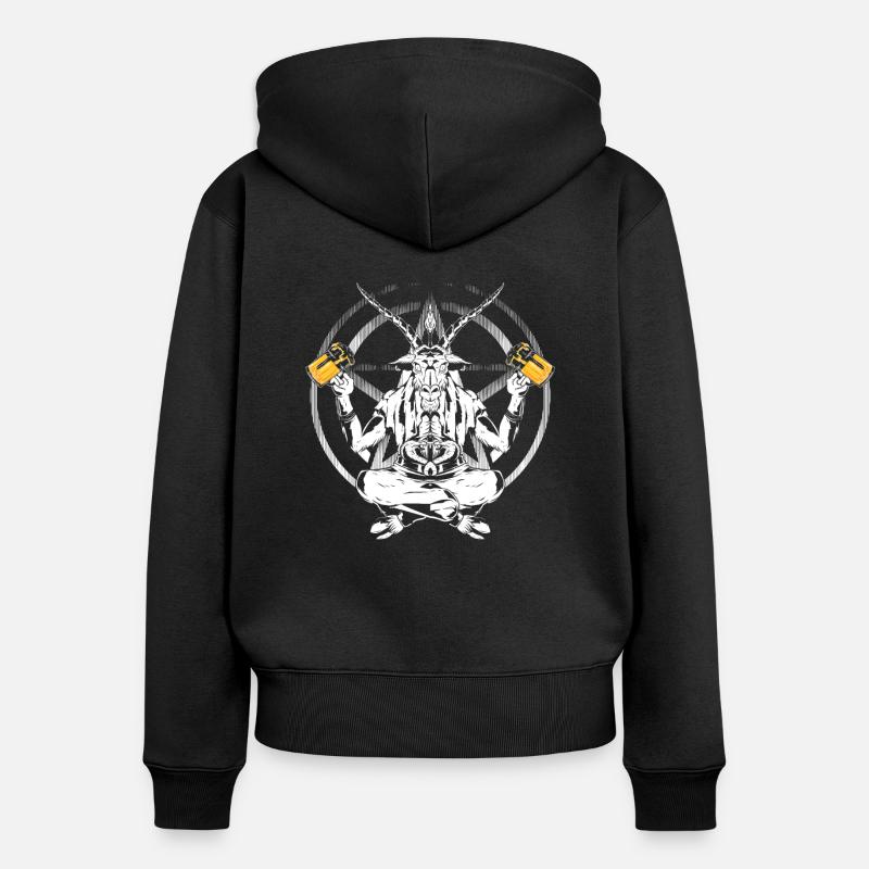 Satan - Sweat à capuche zippé Premium bio Femme - noir