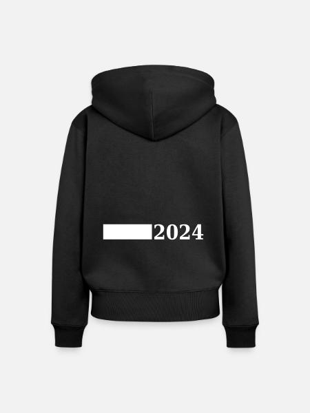 2024 Jahr - Frauen Premium Bio Zip Hoodie - Schwarz