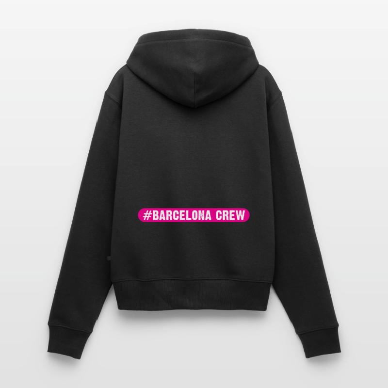 Équipage de Barcelone Sweat à capuche zippé Premium bio Femme