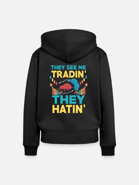 Börse Forex Trading - Frauen Premium Bio Zip Hoodie - Schwarz