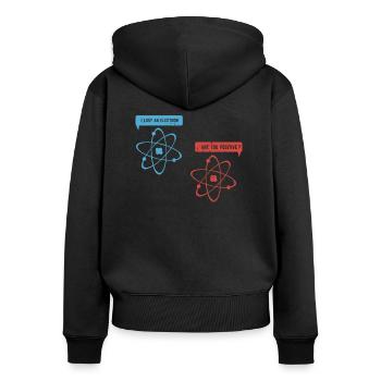 I lost an electron - Funny Physicist Physics - Frauen Premium Bio Zip Hoodie - Schwarz - Hinten - Julia (174cm)