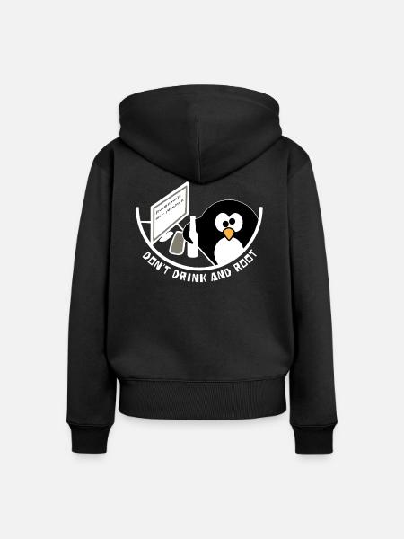 Betrunkener Administrator /dev/null - Frauen Premium Bio Zip Hoodie - Schwarz