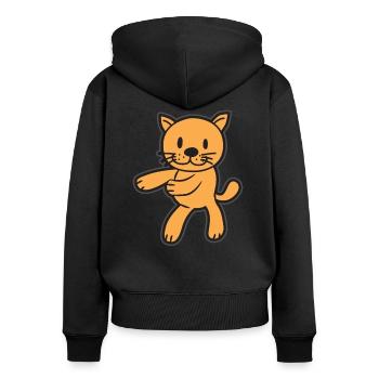 Floss Dance Like A Boss Katze Shirt - Frauen Premium Bio Zip Hoodie - Schwarz - Hinten - Julia (174cm)