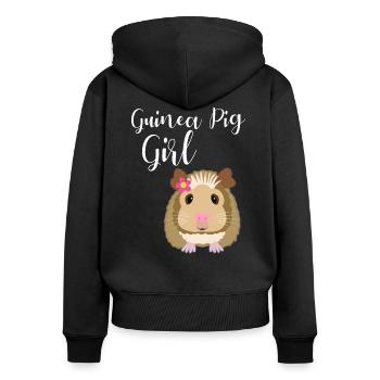 Fille de cochon d'Inde Fille de cochon d'Inde - Sweat à capuche zippé Premium bio Femme - noir - Dos - Julia (174cm)