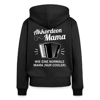 Akkordeon Mama Akkordeonspielerin Geschenk - Frauen Premium Bio Zip Hoodie - Schwarz - Hinten - Julia (174cm)