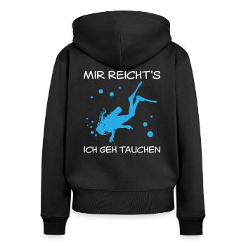 Taucherin Spruch Tauchen Mädchen Damen Geschenk - Frauen Premium Bio Zip Hoodie - Schwarz - Hinten - Julia (174cm)