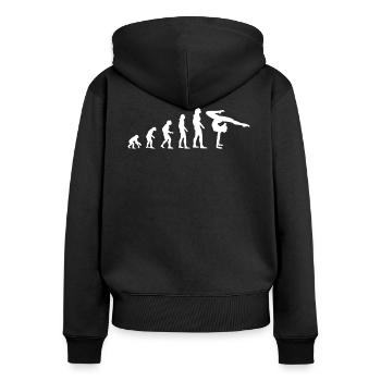 Gymnastique Gymnastique Evolution Cadeau Femmes - Sweat à capuche zippé Premium bio Femme - noir - Dos - Julia (174cm)