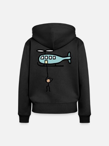 Abseilen Klettern am Hubschrauber - Frauen Premium Bio Zip Hoodie - Schwarz