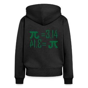 Pi 3,14 Pi Day Geschenk - Frauen Premium Bio Zip Hoodie - Schwarz - Hinten - Julia (174cm)