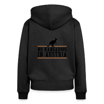 Kangourou Silhouette Autriche Autriche cadeau - Sweat à capuche zippé Premium bio Femme - noir - Dos - Julia (174cm)
