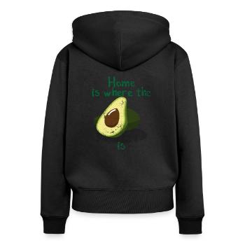 Home is the avocado is a gift - Women's Premium Organic Zip Hoodie - black - Back - Julia (174cm)