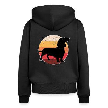 Hunderasse Dachshund Hundehalter Geschenk - Frauen Premium Bio Zip Hoodie - Schwarz - Hinten - Julia (174cm)