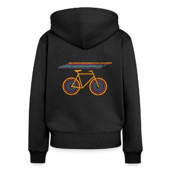 Bicycle Vintage Retro Style Cycling Gift - Women's Premium Organic Zip Hoodie - black - Back - Julia (174cm)