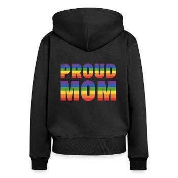 Proud Mom LGBT Geschenk - Frauen Premium Bio Zip Hoodie - Schwarz - Hinten - Julia (174cm)