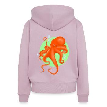 Octopus_shit - Frauen Premium Bio Zip Hoodie - Altrosa - Hinten - Julia (174cm)