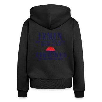 Frauen Schwarzwald Schwarzwaldmädel Geschenk - Frauen Premium Bio Zip Hoodie - Schwarz - Hinten - Julia (174cm)