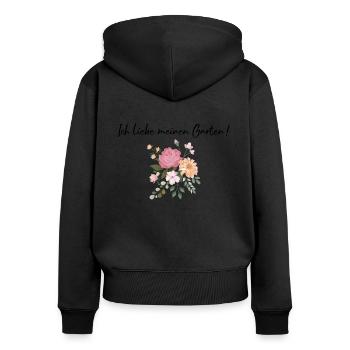 Ich liebe meinen Garten Gartenarbeit Gärtner - Frauen Premium Bio Zip Hoodie - Schwarz - Hinten - Julia (174cm)